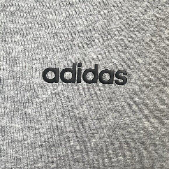 Adidas Men's Frech Terry Pullover Hoodie 4XL Gray/Black Logo Front 3-Stripe Top - Picture 3 of 11